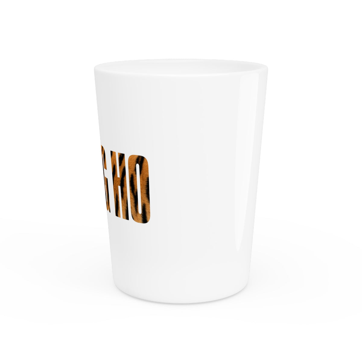 Leopard Print" YOUNG HO" 1.9oz Ceramic Novelty Shot Glass