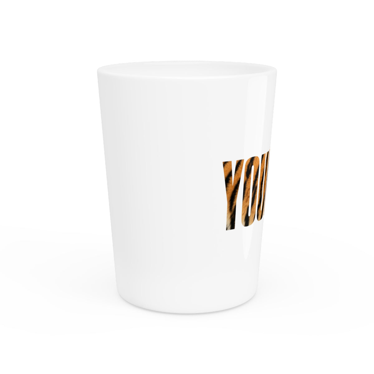 Leopard Print" YOUNG HO" 1.9oz Ceramic Novelty Shot Glass