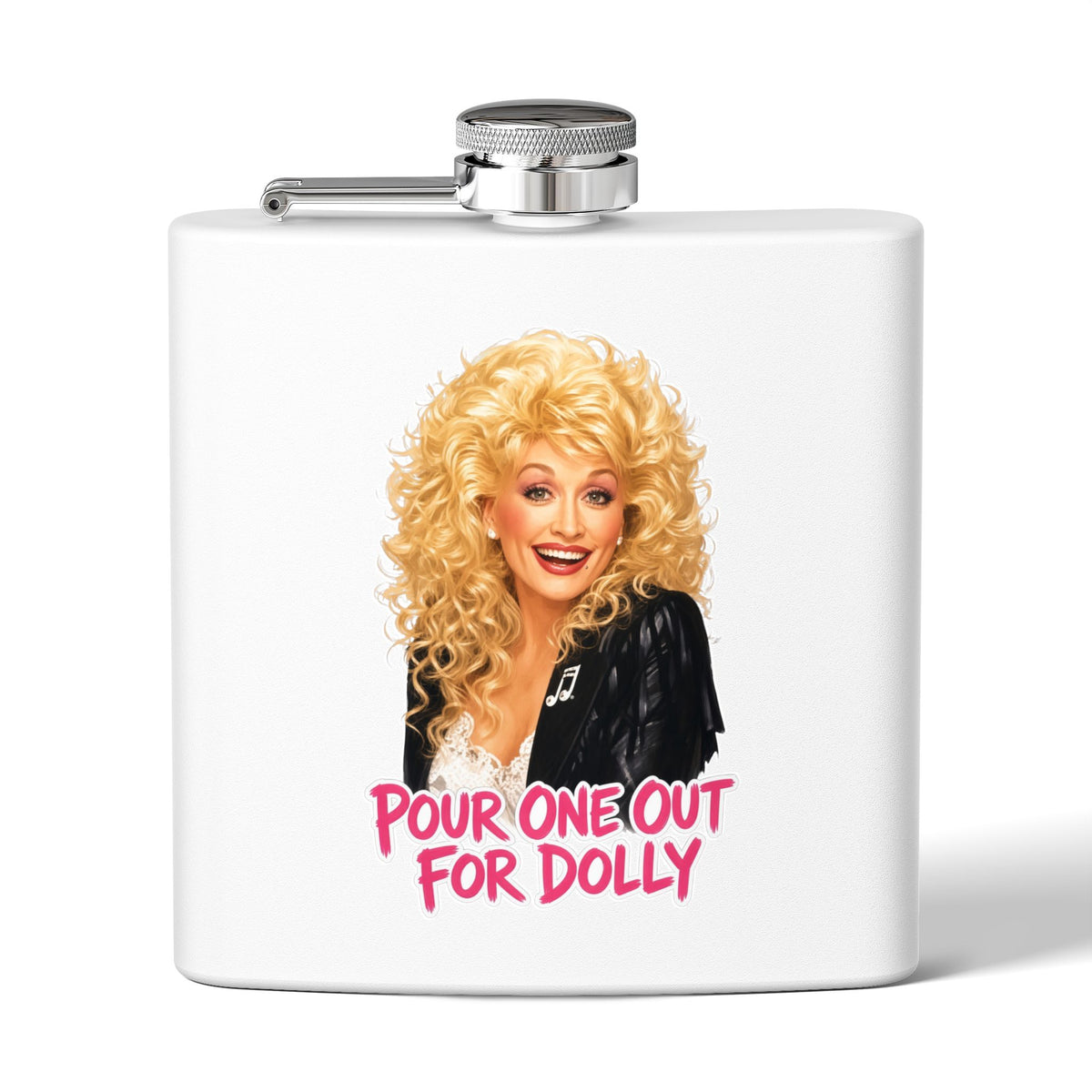 6oz Stainless Steel Flask — "Pour One Out" Retro Country Music Tribute